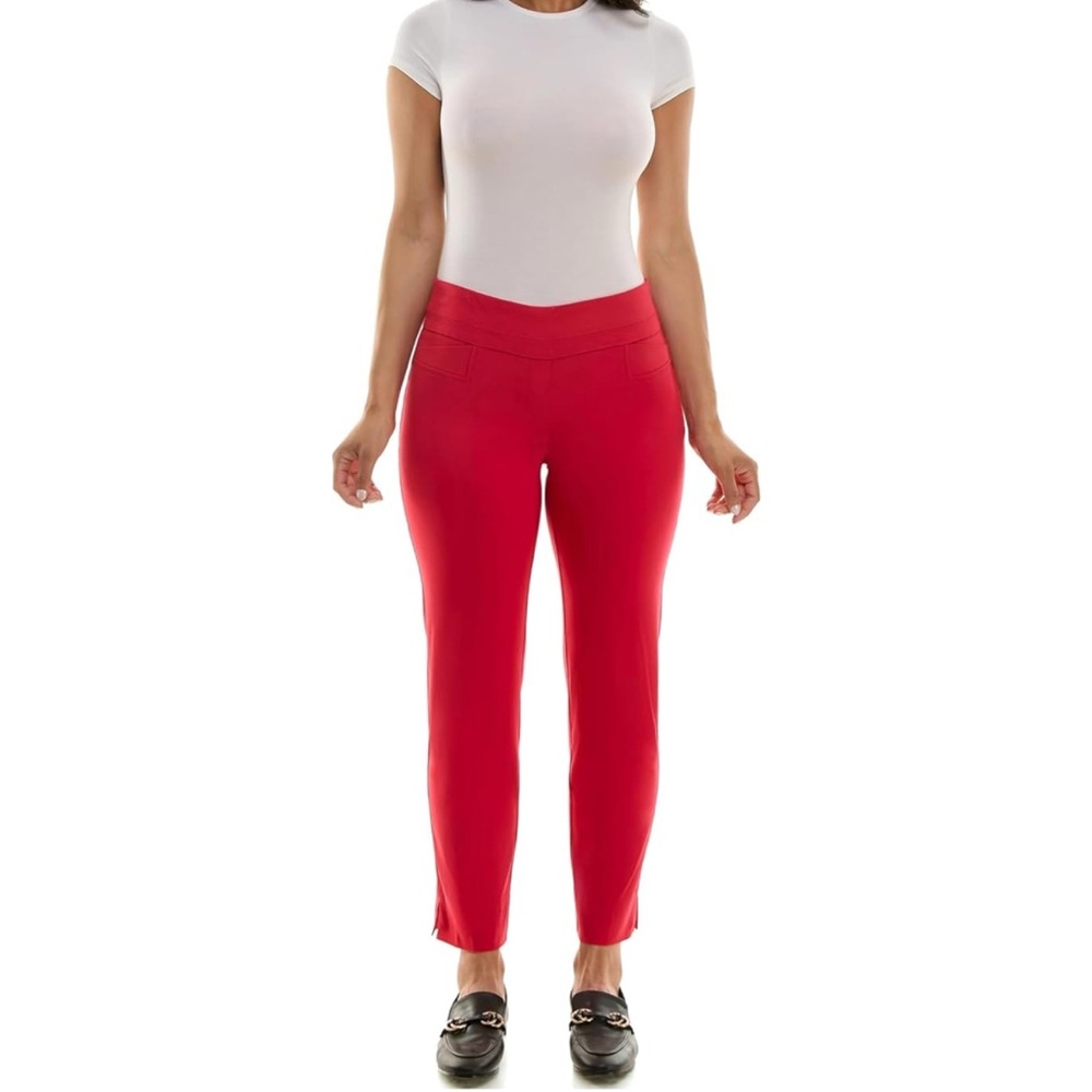 Lipstick Red Zac & Rachel Red Ankle Cropped Pants size 8